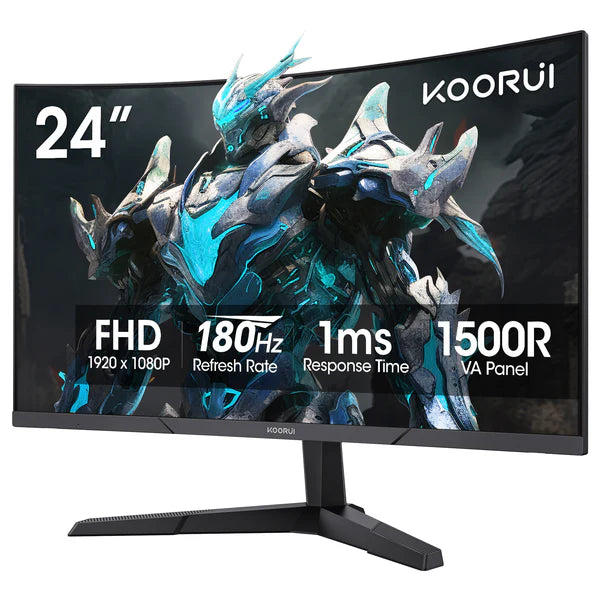 KOORUI 24E6CA | 24" FHD Curved Gaming Monitor | 180Hz | 1ms | 1500R | FreeSync
