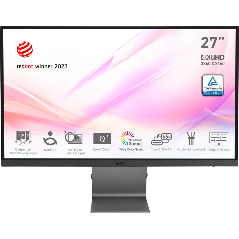 MSI Modern MD271UL | 27" Monitor | 4K UHD 3840x2160 | 60Hz | IPS | Adaptive-Sync | USB-C | Gray