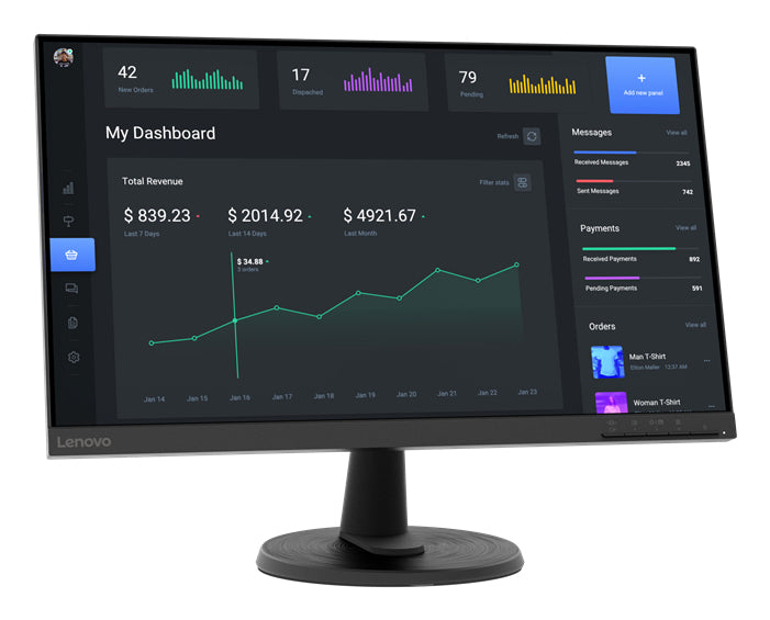 Lenovo D24-40 60 23.8-Inch Monitor | 75Hz | VA Panel