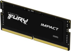 Kingston FURY Impact 32GB Kit (2x16GB) DDR5-6000 XMP SODIMM Gaming Laptop Memory KF560S38IBK2-32 No Box | PC5-48000 | CL38 | 1.35V XMP | 1.1V JEDEC | 262-Pin Non-ECC Unbuffered | Intel XMP 3.0 Certified | Plug N Play | Black