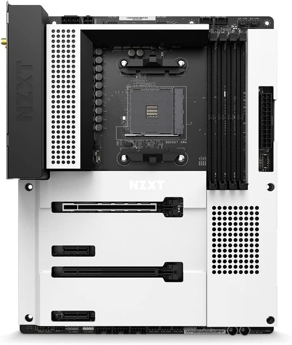 NZXT N7 B550 | AMD AM4 ATX Motherboard | Premium Full Cover Design | DDR4 4733+ | PCIe 4.0 | Dual M.2 | WiFi 6E | 2.5G LAN | USB 3.2 Gen 2 Type-C | NZXT CAM | For Ryzen 3000/4000/5000 Series