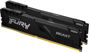 Kingston FURY Beast DDR5 16GB Kit (2x8GB) Black | 6000MT/s CL36-38-38-80 | AMD EXPO + Plug N Play | 1.35V | Low-Profile Heat Spreader | On-Die ECC | Dual 32-bit Subchannels | Non-RGB Stealth | AMD Ryzen 7000/9000