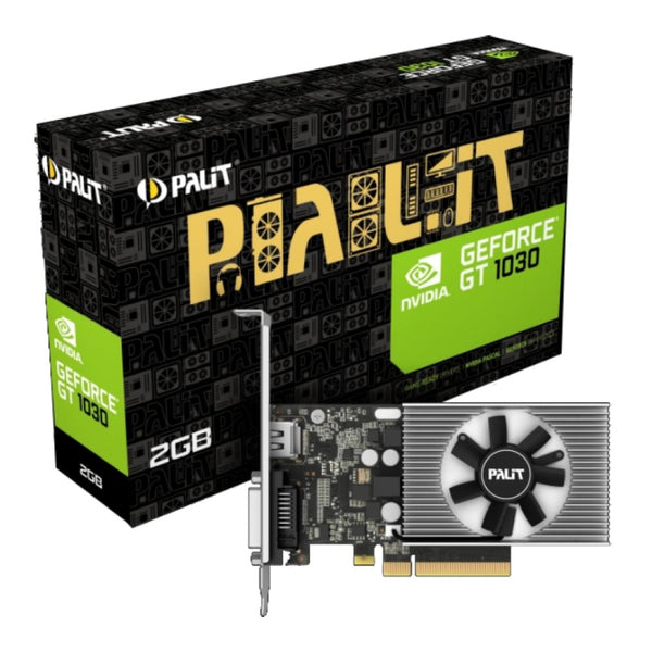 Palit GeForce GT 1030 2GB DDR4 Low Profile Graphics Card | 2GB DDR4 · 64-bit | 384 CUDA Cores · 1379 MHz Boost | PCI Exp