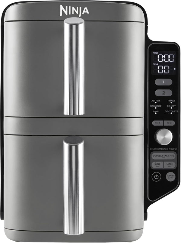 Ninja Double Stack XL Air Fryer, 9.5L Capacity, Dual Basket Design with 2 Racks, 4 Cooking Functions, Space-Saving Vertical Design