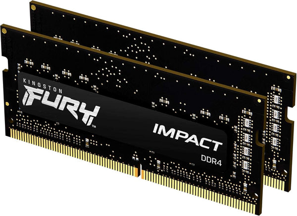 Kingston FURY Impact 64GB Kit (2x32GB) DDR4-3200 SODIMM Gaming Laptop Memory KF432S20IBK2/64 | PC4-25600 | CL20 Tightest Timings | 1.2V | 260-Pin Non-ECC Unbuffered | 2Rx8 Dual-Rank | Intel XMP 2.0 | AMD Ryzen Ready | Black