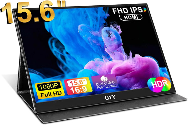 UYY 15.6 inch portable monitor Full HD 1080p on smart cover stand