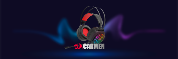 Redragon H261 Carmen RGB Wired Gaming Headset | 50mm Drivers | 20Hz-20kHz | 32Ω | Dual 3.5mm + USB (Lighting Only) | ~2m