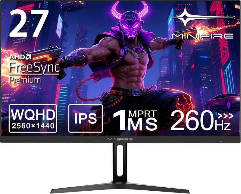 AMD FreeSync DCI-P3 98% LautsprecherHDR10 2×DP 27-Inch Gaming Monitor | QHD 2560x1440 | 260Hz | 1ms | HDR10 | FreeSync | 2x HDMI + 2x DisplayPort 1.4 | Height Adjustable