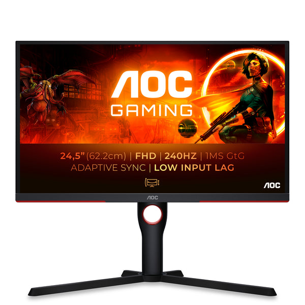 AOC | 25" Gaming Monitor | Full HD 1920x1080 | 240Hz | 0.5ms MPRT | FreeSync Premium | HDMI + DisplayPort | Black