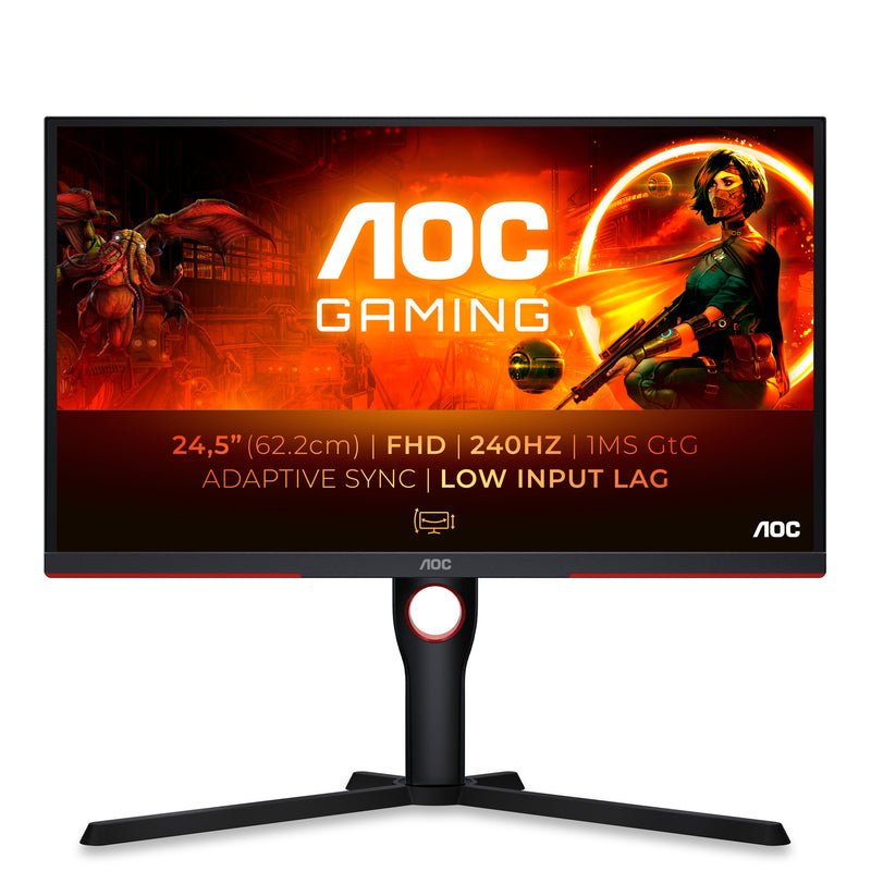AOC | 25" Gaming Monitor | Full HD 1920x1080 | 240Hz | 0.5ms MPRT | FreeSync Premium | HDMI + DisplayPort | Black