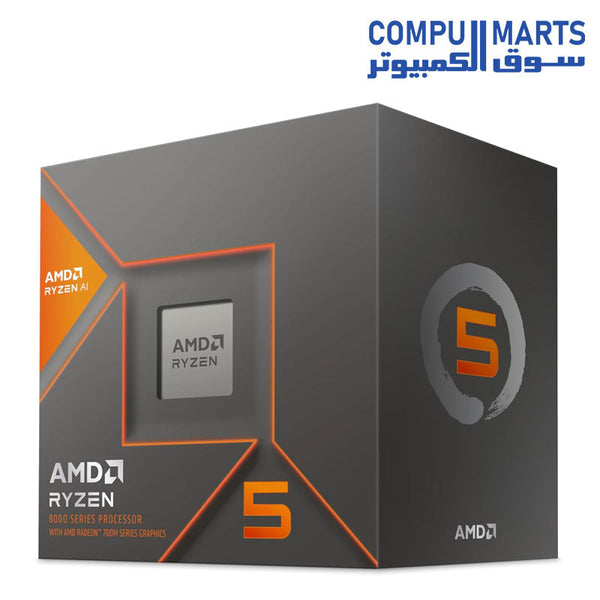 AMD Ryzen 5 8600G Desktop Processor | 6 Cores · 12 Threads | 4.3GHz Base · 5.0GHz Boost | Radeon 760M · Socket AM5 · 65W | Silver