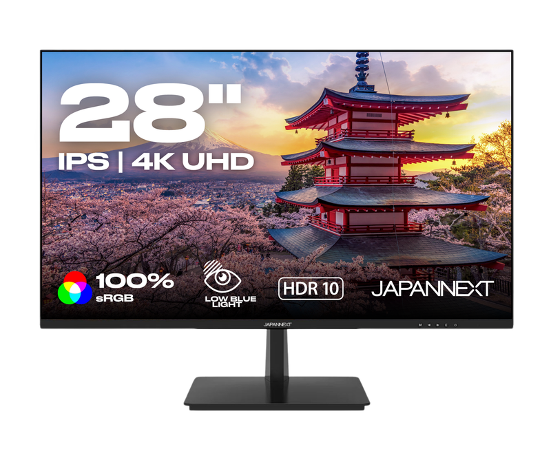 JAPANNEXT | 28" Monitor | 4K UHD 3840x2160 | 60Hz | IPS | G-Sync Compatible