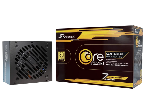 Seasonic CORE GX-850 V2 850W ATX Power Supply | 80 PLUS Gold · Cybenetics Platinum | ATX 3.1 · PCIe 5.1 · 12V-2x6 600W |