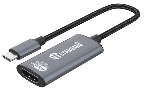 ST-Standard ST-UC981M USB-C to HDMI Adapter | 4K 3840×2160 @ 60 Hz | DisplayPort Alt Mode | 200 mm cable · Aluminium All