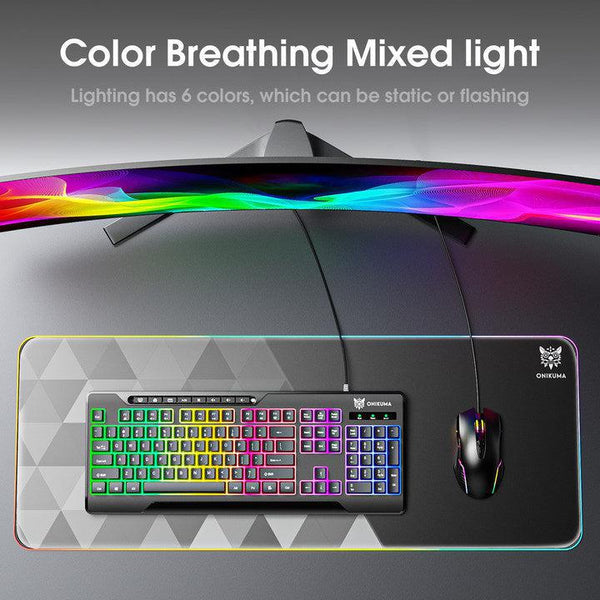 ONIKUMA G32 Wired Gaming Keyboard | 104 Keys · Full-Size | Membrane | Multi-Colour RGB Backlight | Matte ABS Keycaps · B