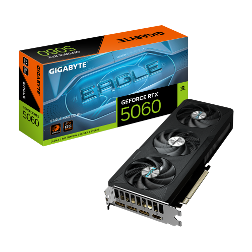 GIGABYTE GeForce RTX 5060 EAGLE MAX OC 8G Graphics Card | 8GB GDDR7 · 128-bit | 2550 MHz Boost · 3840 CUDA Cores | PCIe