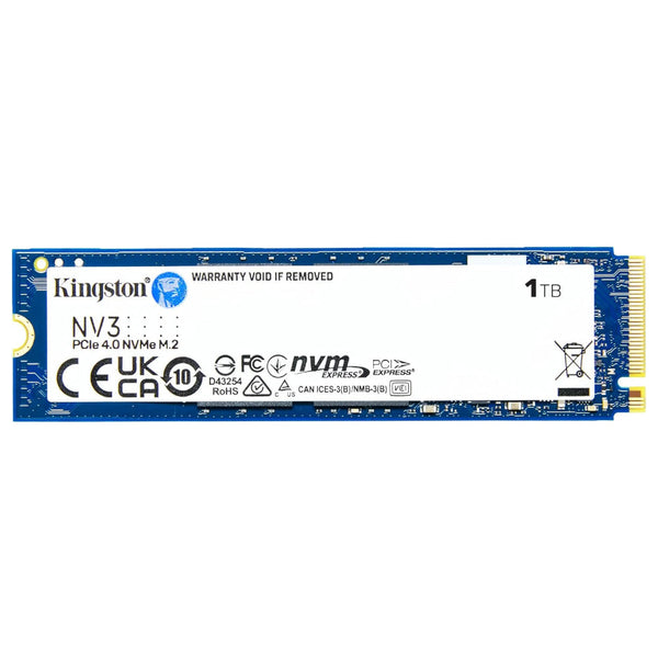 Kingston NV3 1TB PCIe Gen4 NVMe SSD | PCIe 4.0 x4 · M.2 2280 | 6,000MB/s read · 4,000MB/s write | 320TBW · 7g | 5-year l