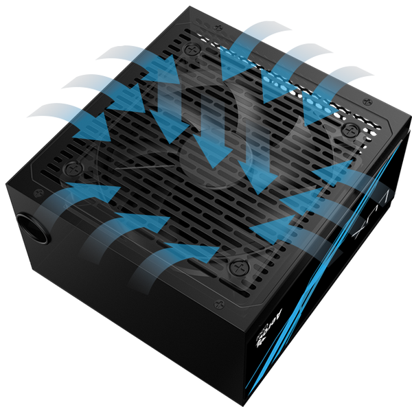 AeroCool LUX 550W ATX Power Supply | 80 PLUS Bronze 230V EU · up to 88% Efficiency | 12cm Silent Fan | Active PFC · OPP/