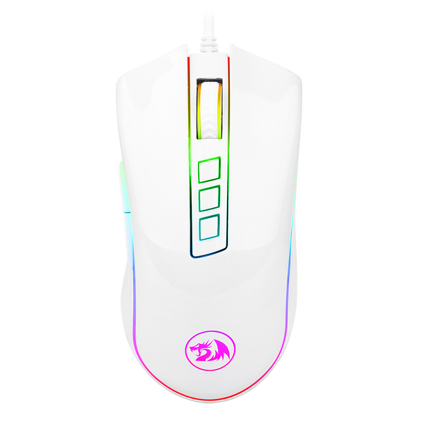 Redragon M711 Cobra White Wired RGB Gaming Mouse | Pixart PMW3325 Optical Sensor | 100-10000 DPI | 9 Buttons, 7 Programm