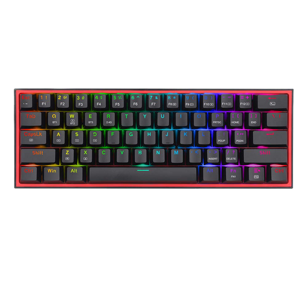 Redragon K616 FIZZ PRO 60% Mechanical Gaming Keyboard | 3-Mode: USB-C Wired + 2.4GHz + Bluetooth 3.0/5.0 | 61 Keys, Full