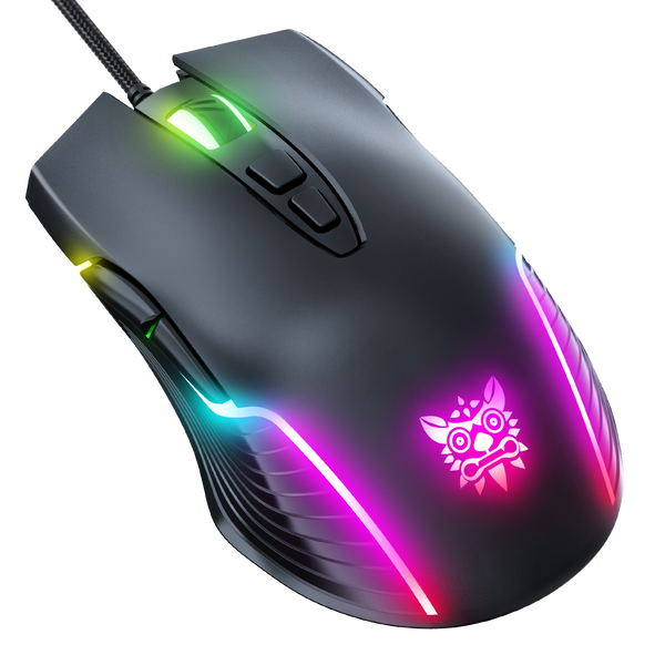 ONIKUMA CW905 Wired Gaming Mouse | 6400 DPI · 6 Adjustable Levels | 7 Buttons | 7 RGB Breathing Modes | 1.5 m USB Cable