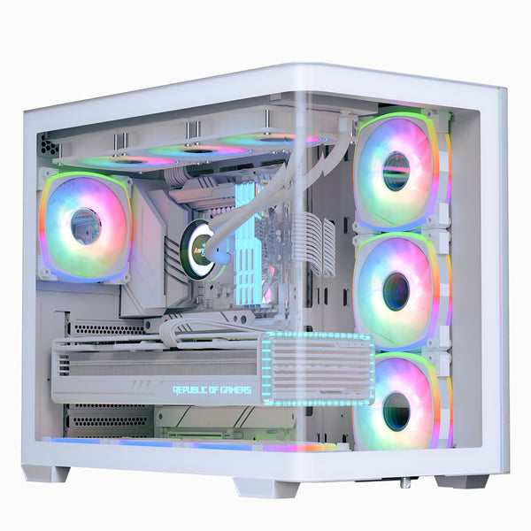 Aerocool P500C Evo ARGB Mid-Tower PC Case | ATX · Micro-ATX · Mini-ITX | 4 × 120mm ARGB Fans · 10-Port ARGB Hub | 360mm