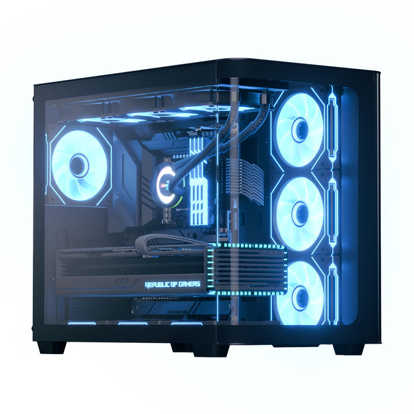 AeroCool P500C-G-BK-v1 Mid-Tower PC Case + AERO BRONZE 750W 80 PLUS Bronze PSU | ATX · Micro-ATX · Mini-ITX | 4 × 120mm