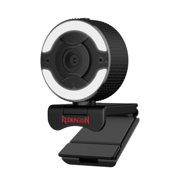 Redragon GW910 1080p PC Webcam | Full HD 1080p at 30fps | Fixed Focus | 1/2.7" Lens | Dual Stereo Microphones | 5-Level