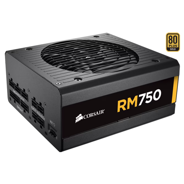 Corsair RM750 RM Series Fully Modular Gaming Power Supply 750W Black | 80+ Gold | Zero RPM Fan Mode | 140mm Rifle Bearing | 105°C Industrial Capacitors | Modern Standby | LLC + DC-DC Topology | Multi-EPS Connectors | NVIDIA RTX 30/40 Ready