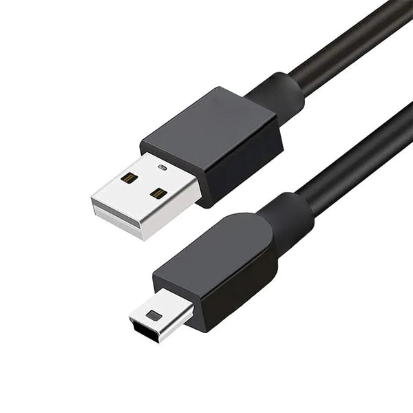 USB to Mini-USB 5-Pin Data and Charging Cable | USB Type-A to Mini-B (5-pin) | Plug and play | Black