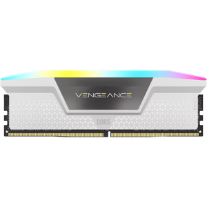Corsair Vengeance RGB DDR5 16GB Single Stick (1x16GB) White | 6000MT/s CL36 | Intel XMP 3.0 | 10-Zone Addressable RGB | iCUE Compatible | 1.35V | White Aluminum Heat Spreader | Premium DDR5 Module from 2x16GB Kit | Intel 12th-14th Gen + AMD Ryzen 7000+