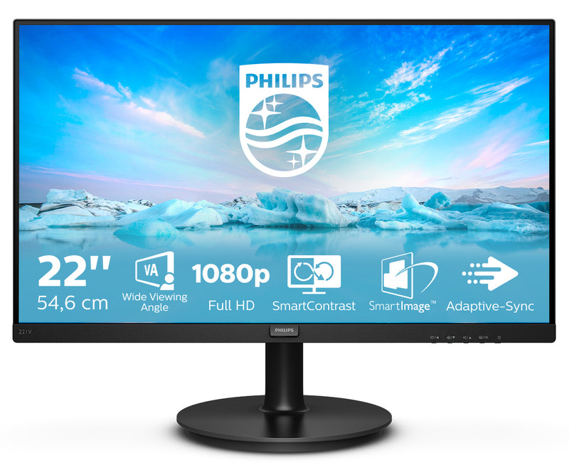 Philips 221V8A 24-Inch Monitor | Full HD | 75Hz | IPS | Adaptive-Sync