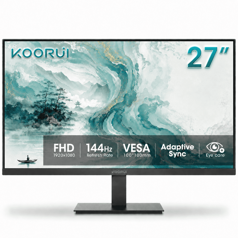 KOORUI | 24" Gaming Monitor | Full HD | 165Hz | 1ms | VA | Adaptive-Sync | HDMI + DisplayPort | Black