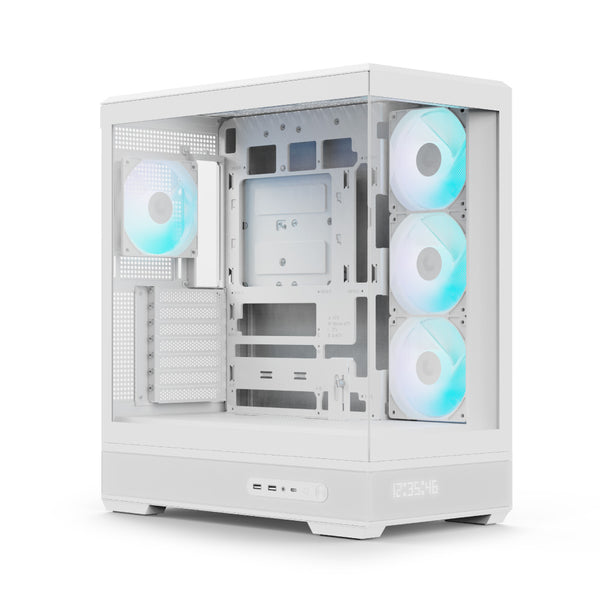 Aerocool P500B Digi Mid-Tower PC Case | ATX · Micro-ATX · Mini-ITX | Dot-Pixel LED Screen · BTF Ready | 4 × 120mm ARGB P
