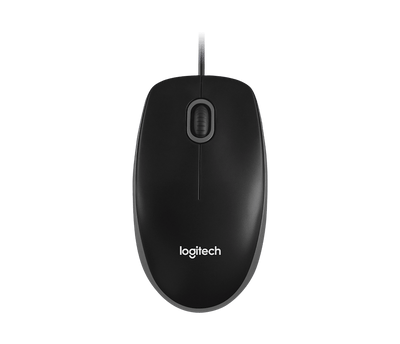 Logitech B100 Optical USB Mouse | Wired USB · 1000 DPI | 3 Buttons | 1.8 m Cable | Black