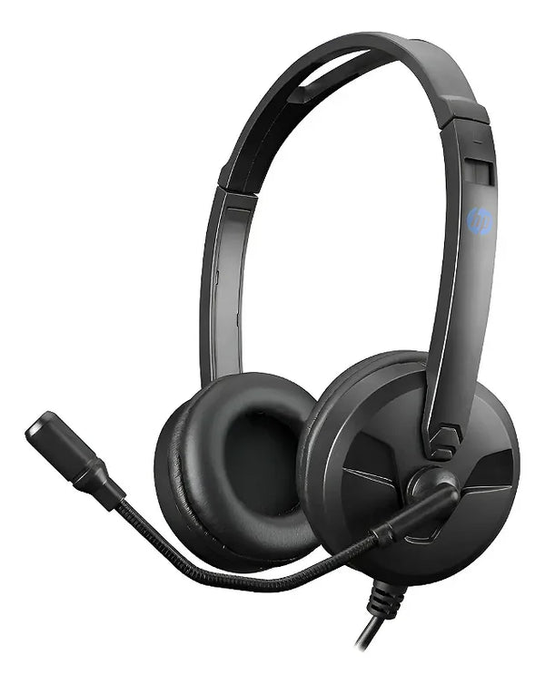HP DHE-8009 Stereo Headset | 40mm Drivers | 20Hz–20kHz | Omnidirectional Boom Mic | Single 3.5mm Jack · 1.9m Cable | 119