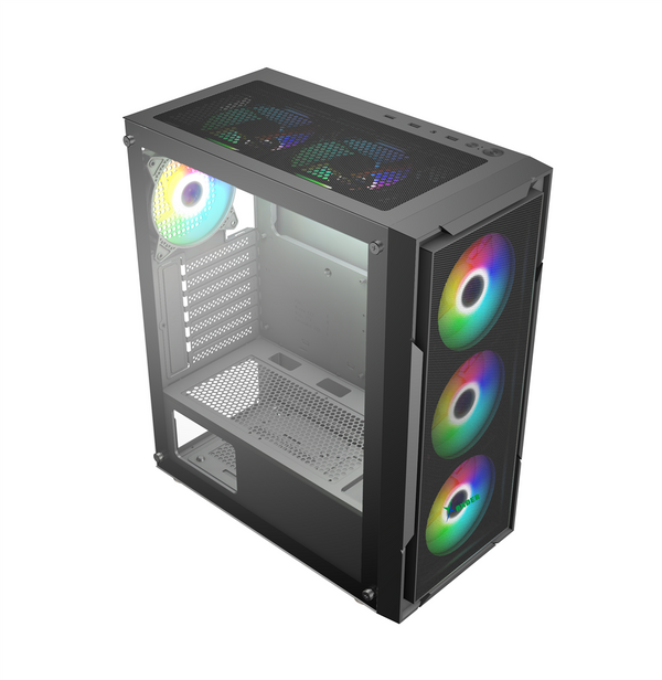 Xander Hulk Mid-Tower Gaming PC Case + 600W 80 PLUS White PSU | E-ATX · ATX · Micro-ATX · Mini-ITX | 4× 120mm ARGB Fans