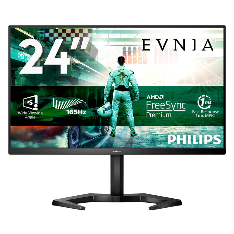 Philips Evnia 24M1N3200ZS | 24" Gaming Monitor | Full HD 1920x1080 | 165Hz | 1ms MPRT | IPS | FreeSync Premium + G-Sync Compatible | HDMI + DisplayPort | Black