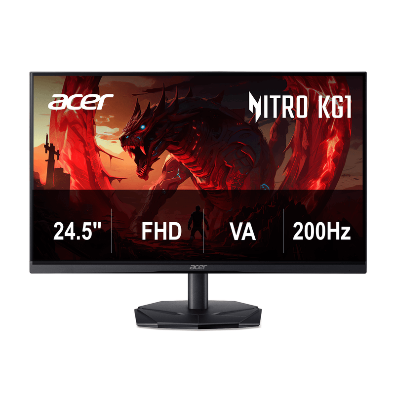 Acer Nitro KG272S3 | 27" Gaming Monitor | Full HD | 180Hz | 0.5ms GtG | FreeSync Premium | HDMI + DisplayPort | Black