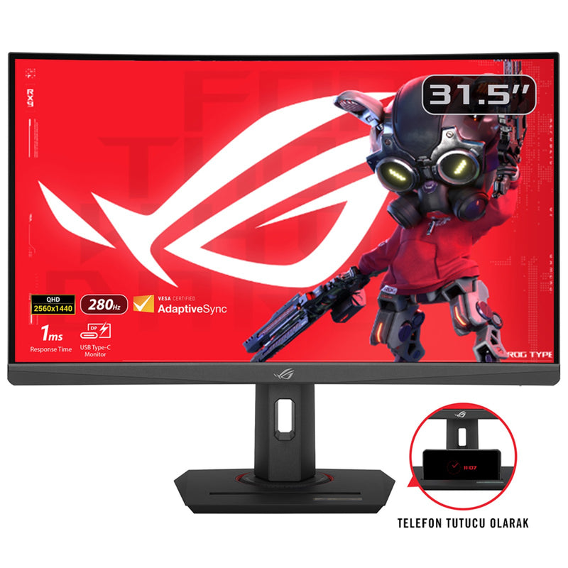 ASUS ROG Strix XG32WCMS | 32" Curved Gaming Monitor | QHD | 280Hz | 1ms GtG | Fast-VA | DisplayHDR 400 | Adaptive-Sync + ELMB Sync