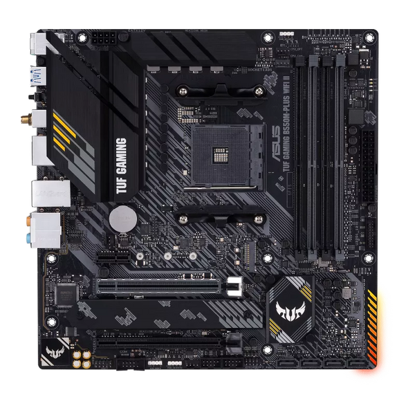 ASUS TUF Gaming B550M-PLUS WiFi II | AMD AM4 Micro-ATX Motherboard | DDR4 4866+ | PCIe 4.0 | Dual M.2 | WiFi 6 | 2.5G LAN | For Ryzen 5000/3000 Series