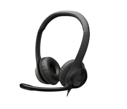 Logitech H390 USB Wired Headset | 30 mm Drivers | Noise-Cancelling Rotating Boom Mic | In-Line Volume · Mute | 1.9 m USB