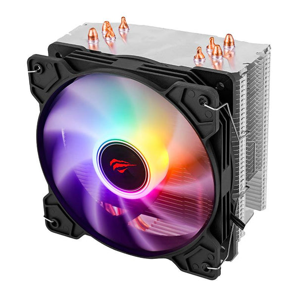 HAVIT Gamenote F2003 CPU Air Cooler | 120mm RGB PWM Fan · 800–1700 RPM · 61.5 CFM | 6mm Copper Heatpipes · Aluminium Fin