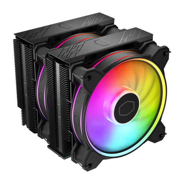 Cooler Master Hyper 622 Halo Black CPU Air Cooler | Dual Tower · 6 Nickel-Plated Heat Pipes | 2 × 120mm Halo² PWM Fans ·