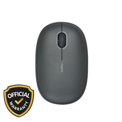 Rapoo M650 Silent Multi-mode Wireless Mouse | 1300 DPI · Optical | Bluetooth 3.0 · Bluetooth 5.0 · 2.4GHz | 3 Devices · Silent Click | 9-Month AA Battery · 60 g | Dark Grey
