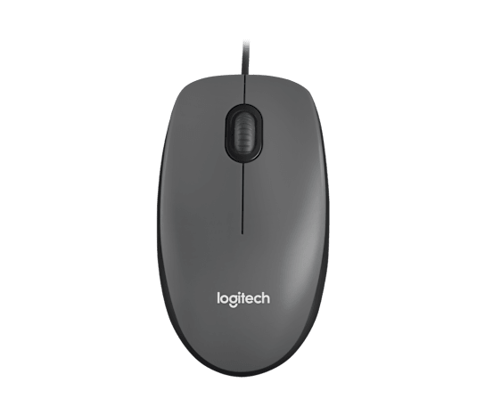 Logitech M90 Optical USB Mouse | Plug-and-Play USB Wired | Red-LED Optical Tracking | Scroll Wheel | Ambidextrous Full-S