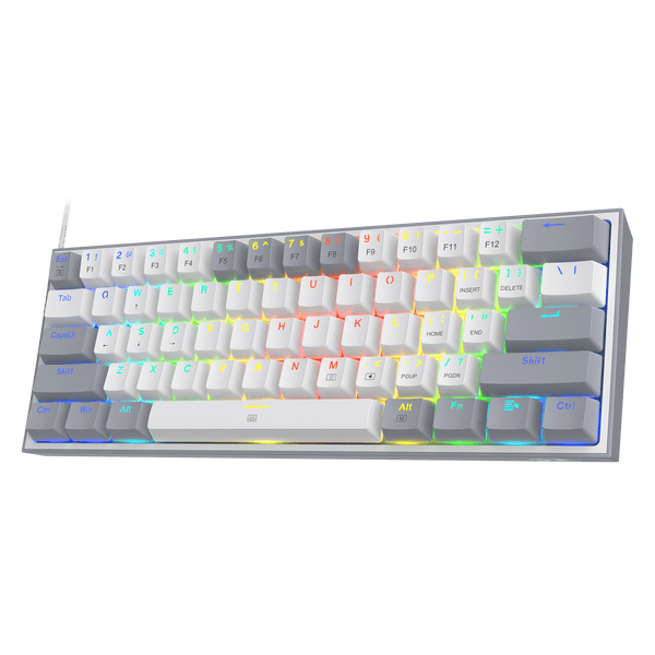 Redragon Fizz K617 60% Mechanical Gaming Keyboard | 61 Keys | Hot-Swappable Outemu Red Linear Switches (40g) | 16.8M RGB