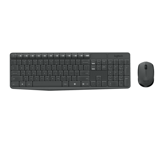 Logitech MK235 Wireless Keyboard and Mouse Combo | 2.4GHz Wireless · Nano USB Receiver · 10 m Range | Full-size Spill-Re