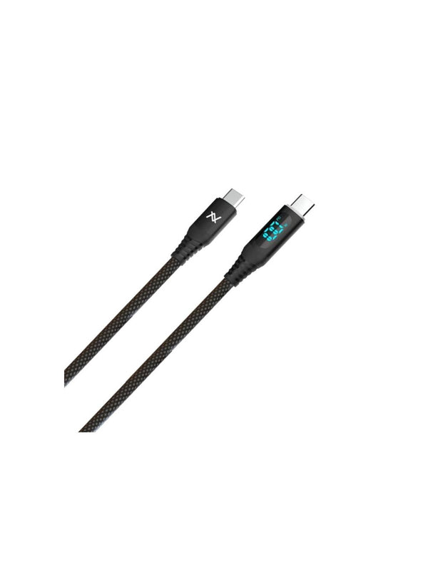 L'AVVENTO MP364 Magnetic PD Fast Charging Cable with Digital Screen | USB-C to USB-C | 100W · 20V/5A | 1 m | Nylon Braid