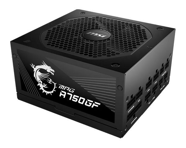 MSI MPG A750GF Gaming Power Supply 750W Black | No Box | 80+ Gold | Fully Modular | 140mm FDB Fan | 100% Japanese 105°C Capacitors | LLC Half-Bridge + DC-DC | 3x PCIe 6+2-Pin | ATX Form Factor | NVIDIA RTX 30/20 + AMD Ready | No Box